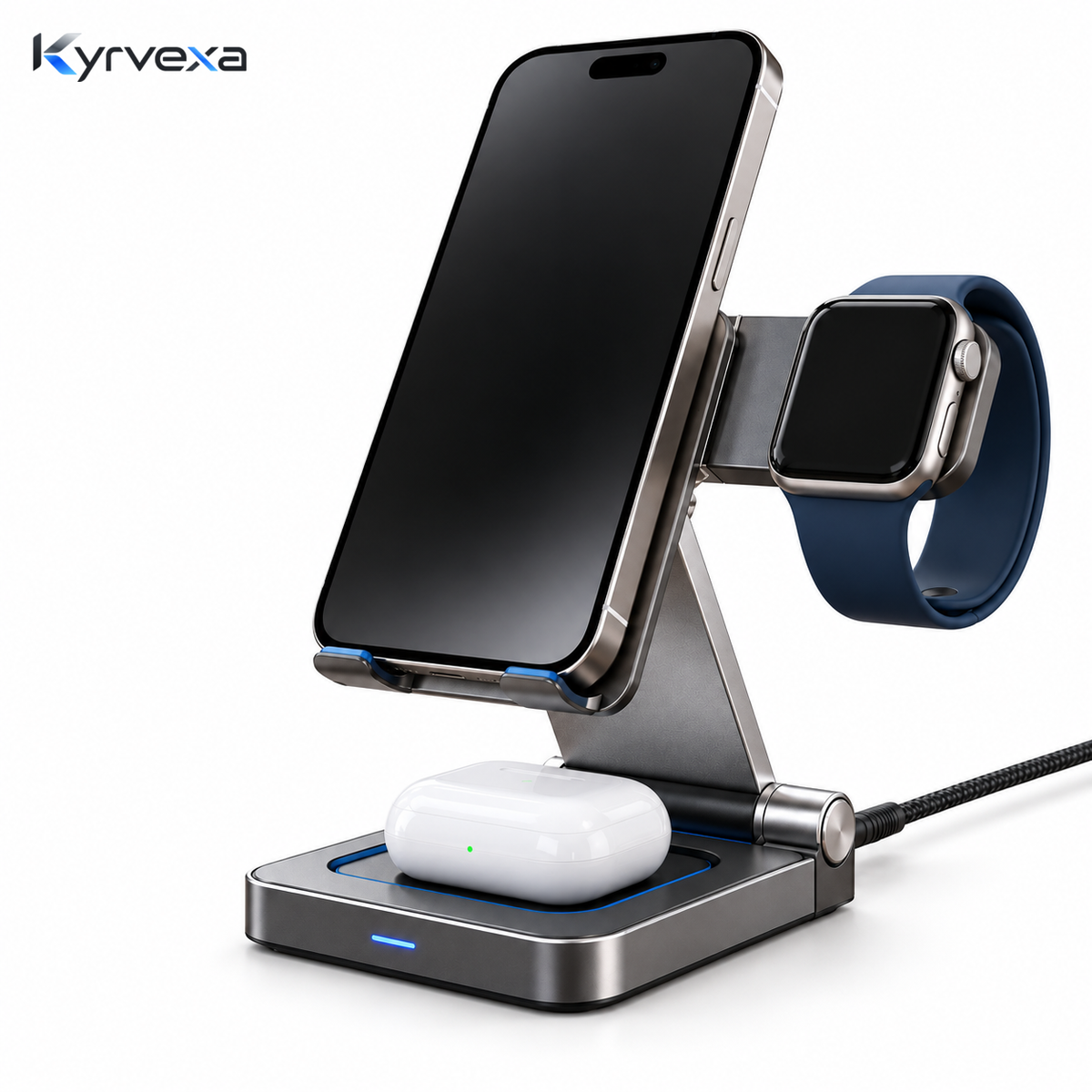 Kyrvexa™ FoldDock 3-in-1 Charging Stand