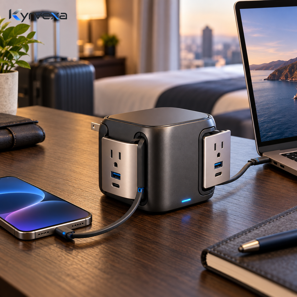 Kyrvexa™ CableCube Travel Power Hub