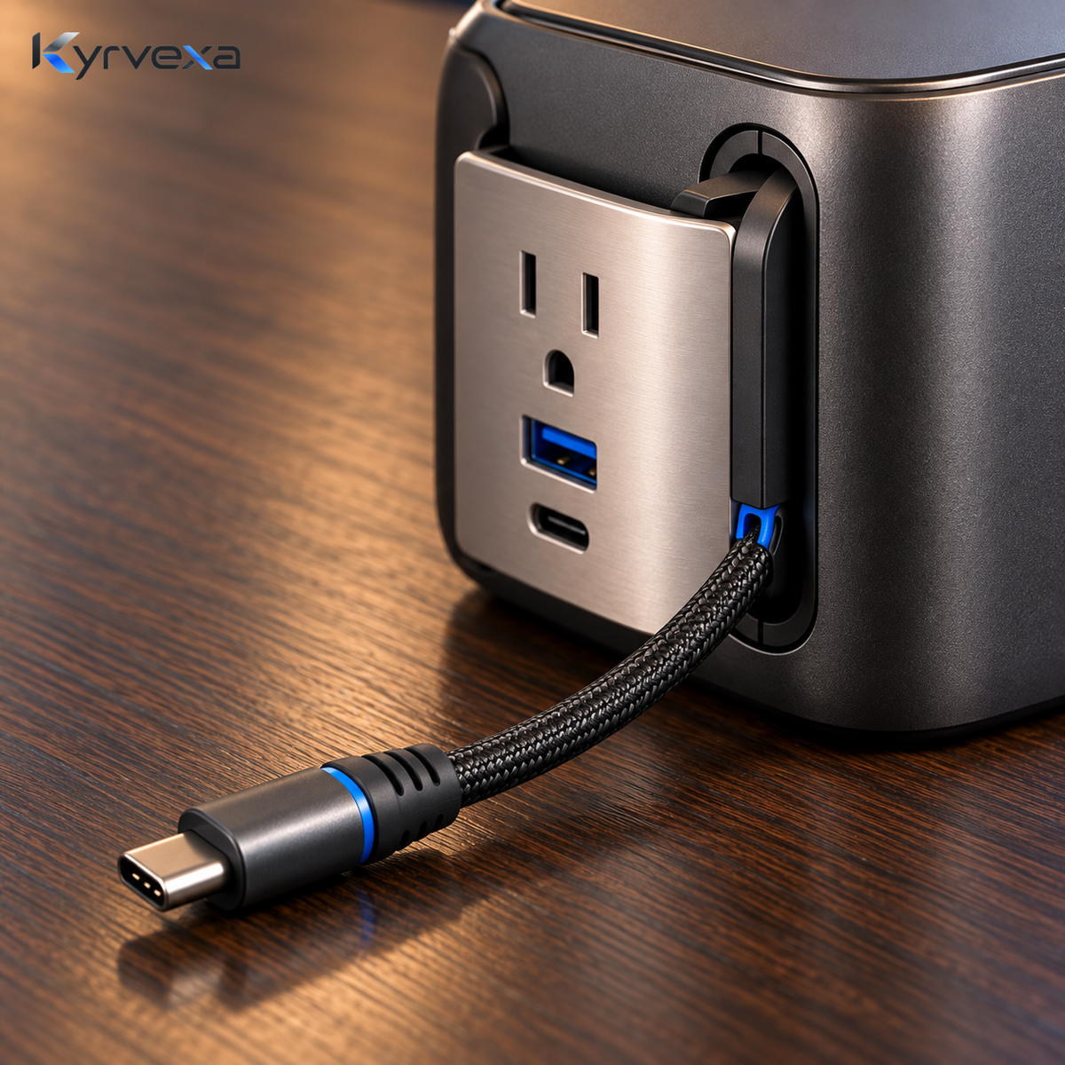 Kyrvexa™ CableCube Travel Power Hub